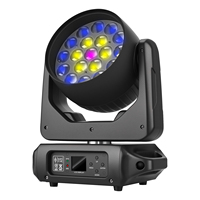 Luz de Escenario Móvil 19x15W RGBW 4 en 1 LED con Zoom, Beam, Wash, Efecto Estroboscópico, DMX, Activación por Sonido, Iluminación Profesional para DJ
