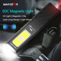 Linterna Multifuncional WT8 800LM EDC, Recargable por USB-C, Luz Roja UV, Clip Magnético de Bolsillo, para Camping, Reparaciones y Emergencias