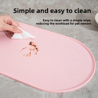 Tapis d'alimentation pour animaux de compagnie en silicone durable antidérapant, anti-déversement, imperméable, ovale, pour chats et chiens, pour une alimentation sans désordre