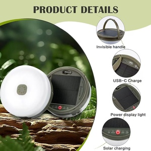 Guirlande lumineuse de camping rétractable, lanterne de camping solaire LED USB avec 8 modes d'éclairage étanches pour tente, camping-car, jardin, patio - Product Image 5