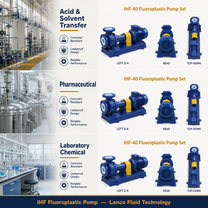 Pompe chimique à revêtement fluoré série FSB, pièces mouillées en PFA, 4 kW, pour l'<span class=keywords><strong>acide</strong></span> sulfurique <span class=keywords><strong>H2SO4</strong></span>, processus d'électrodéposition et de décapage - Product Image 5