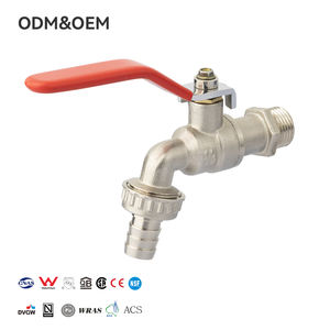 황동 비브콕 롱 핸들 벽걸이형 크롬 도금 수도꼭지 볼 밸브 세탁기 탭 고수압 부드러운 에어레이션 스트림 - Product Image 1