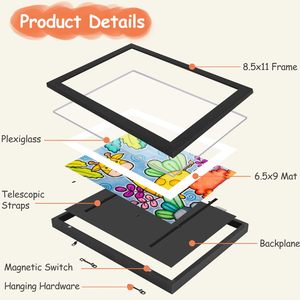 Trẻ em sáng tạo tác phẩm nghệ thuật có thể thay đổi màu sắc không thấm nước thân thiện với môi A4 thư Kích thước phía trước mở tường nghệ thuật khung cho trẻ em của hình ảnh - Product Image 4