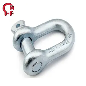 HLM Galvanized G210 Carbon Steel Screw Pin Marine Rigging Lifting Long D Shackle Bow Shackles