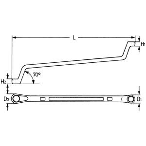 HEYTEC 50805202280 Clés polygonales à double extrémité, décalage profond - Product Image 2