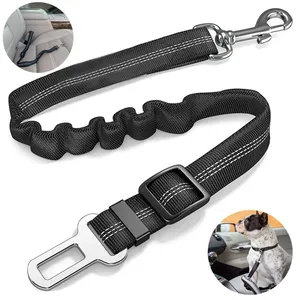 Ceinture de sécurité de <span class=keywords><strong>voiture</strong></span> pour <span class=keywords><strong>chien</strong></span> en nylon réfléchissant réglable, corde de sécurité de voyage élastique durable pour chiots, chiens de petite et grande taille, bouledogues français, animaux de compagnie - Product Image 1