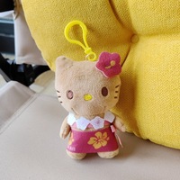 Nouvel Arrivage Porte-clés en peluche sirène hawaïenne noire mignonne, breloque de sac à impression numérique pour poupées et sacs à dos