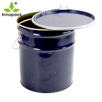 Seau à peinture en métal à ouverture supérieure de 20 litres, seau en acier de 20 LITRES pour peinture à base d'huile avec anneau de verrouillage à levier