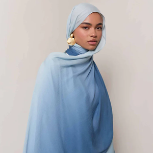 Vente en gros de haute qualité préfet Hijab en modal doux léger respirant personnalisé écharpe musulmane dégradé rayonne châle traditionnel - Product Image 4