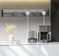 Prise de voie universelle cachée pour la cuisine US UK EU/Prise orbitale murale intégrée pour rail d'alimentation mobile Prise de voie murale pour la maison
