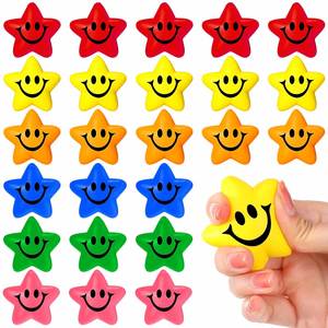 Juguete Antiestrés de Espuma de Poliuretano Personalizado con Diseño de Cara Sonriente, Bola de Descompresión Divertida y Relajante con Diseño de Estrella Suave para Niños - Product Image 2
