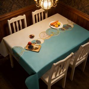 Mantel Impermeable y Resistente al Aceite de PEVA, Mantel Ligero de Lujo con Estampado Geométrico - Product Image 1