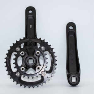 Juego de <span class=keywords><strong>Bielas</strong></span> para Bicicleta de Montaña <span class=keywords><strong>MTB</strong></span> de Acero, 9 Velocidades, 49 mm, Color Negro Arena - Product Image 2