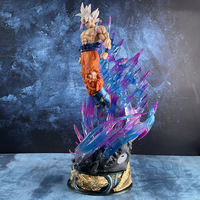 Figura de Acción de Anime Luminosa con Base, Estilo Congelado, Goku Sun Wukong de Tres Cabezas, Escultura de PVC, 50 cm
