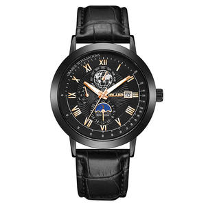 Nouvelle montre pour homme élégant calendrier à trois yeux bracelet en cuir montre-bracelet montre à quartz pour hommes - Product Image 3