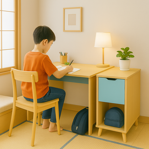 Olly ชุดโต๊ะคอมพิวเตอร์แบบปรับได้จากไม้ E0สไตล์นอร์ดิกตู้ด้านข้างเฟอร์นิเจอร์สำนักงานบ้านสำหรับเด็ก - Product Image 2