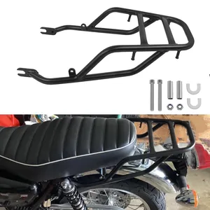 Nouveau porte-bagages arrière <span class=keywords><strong>Kawasaki</strong></span> <span class=keywords><strong>W800</strong></span> en acier, étagère de sissy bar, dossier, rail arrière de tourisme, porte-charge, étagère noire, garantie 1 an - Product Image 3