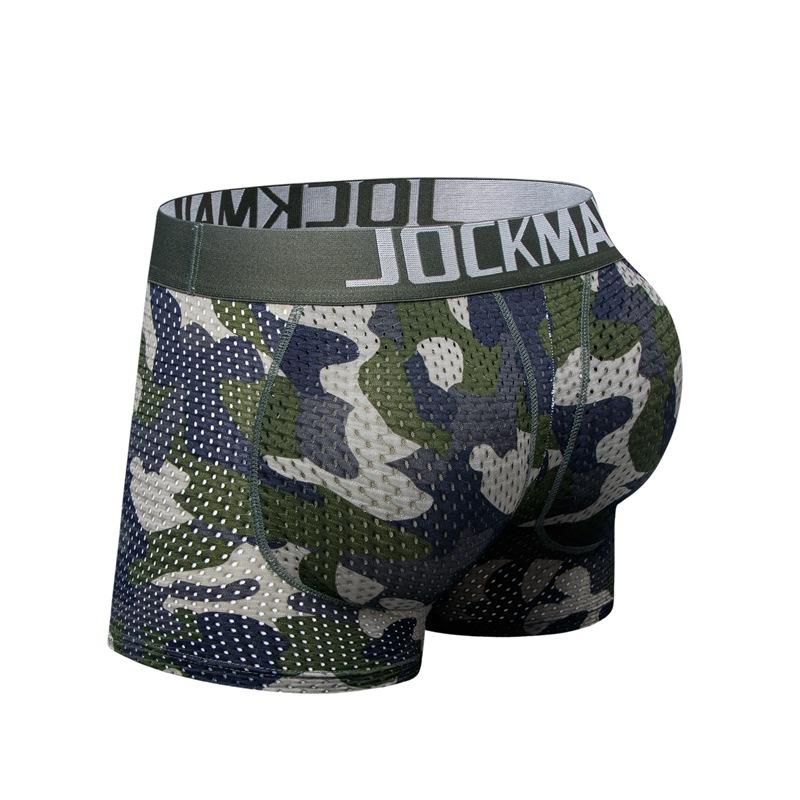 Sexy Honey Peach Big Butts Camouflage Mesh Underwear for Men