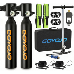 GOYOJO Mini-bouteille de plongée 0,5 L, kit de plongée portable, 3000 PSI, haute pression, cylindre d'oxygène réutilisable avec pompe manuelle - Product Image 1