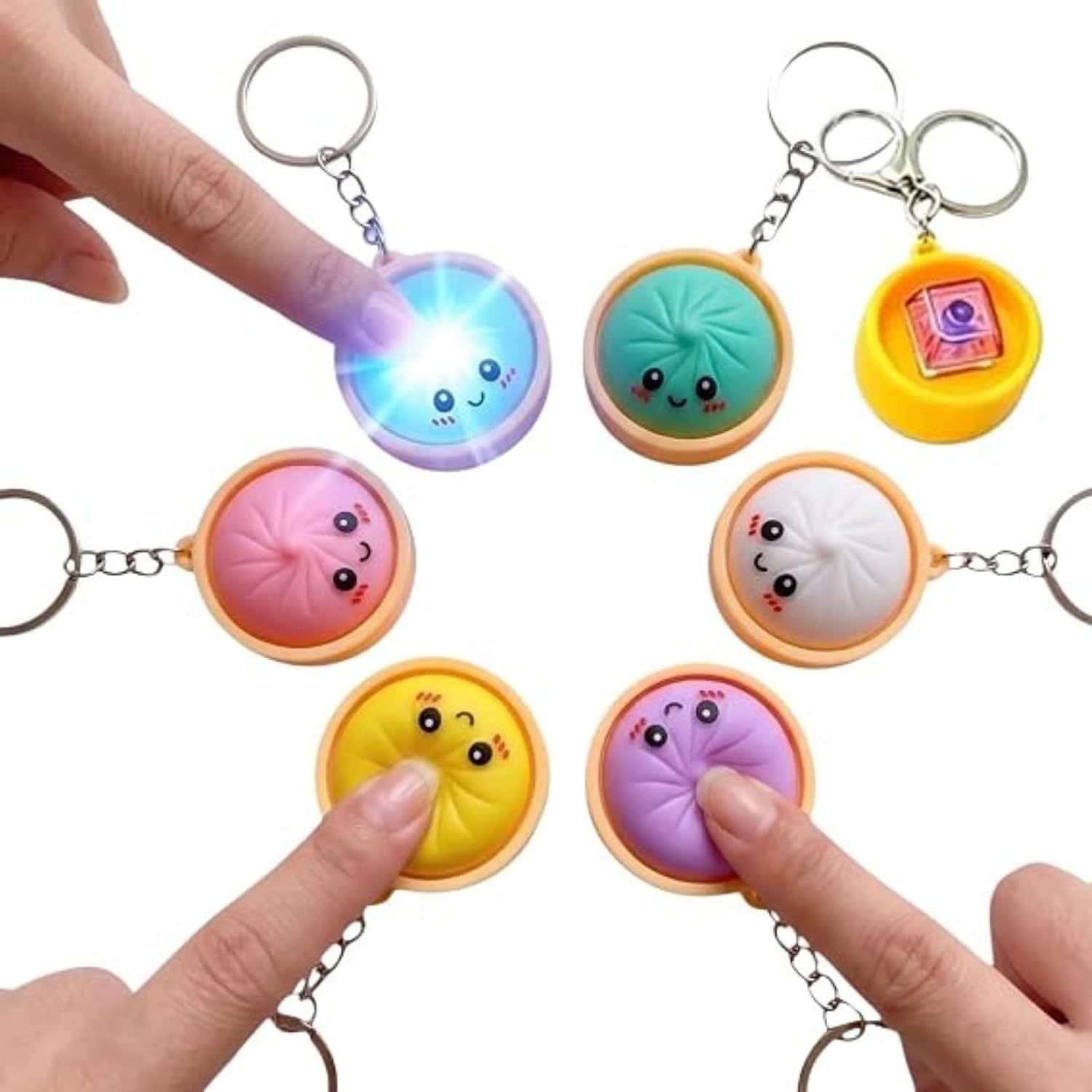 Jouet Fidget Clavier – Clicker LED Avec Porte-clés, Anti-stress, Rose, PBT Et Acier