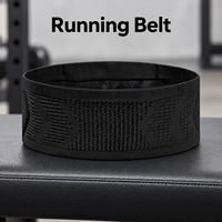 Ceinture de course en polyester tricoté noire taille M avec rangement enveloppant, toutes saisons, personnalisable