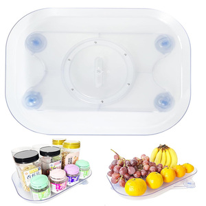 <span class=keywords><strong>Plateau</strong></span> tournant Lazy Susan pour réfrigérateur - Organisateur de réfrigérateur rotatif à 360°, <span class=keywords><strong>plateau</strong></span> de rangement flexible pour armoire de réfrigérateur et garde-manger - Product Image 1