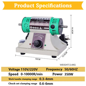 Moteur de <span class=keywords><strong>tour</strong></span> d'établi SP-5006B 350W, machine de polissage et de lustrage pour bijoux, tube flexible 0,6-6mm, 10000 tr/min, polisseuse et meuleuse pour bijoux - Product Image 2