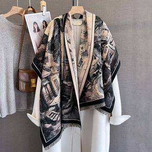 Новое поступление, <span class=keywords><strong>2025</strong></span> шарф Van Gogh, картина маслом, зимний плотный тканый шарф из пашмины, двусторонний шарф для женщин, зима - Product Image 1