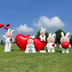 Outdoor <b>Animal</b> Decoration Sculpture FRP OEM/ODM Bunny Sculpture - Product Image 2