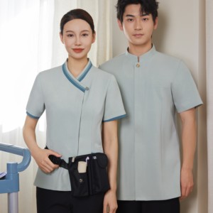 호텔 하우스키핑 직원 유니폼 봄 여름 반팔 100% 폴리에스터 레귤러 핏 청소원 작업복 전문 리조트 - Product Image 2
