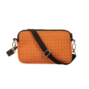 Small Bag Perforated Neoprene Clutch Crossbody Women Handbag Polyester Single 3mm Customized Logo and Print Zipper & Hasp 50pcs