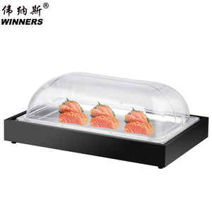 Plateau Alimentaire Froid <span class=keywords><strong>à</strong></span> Grain de Bois WINNERS en Acier Inoxydable pour Buffet, Présentoir <span class=keywords><strong>à</strong></span> Sashimi <span class=keywords><strong>avec</strong></span> <span class=keywords><strong>Couvercle</strong></span> pour Restaurant et Hôtel - Product Image 4