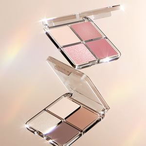 Großhandel 4-Farben Satin Mini-Lidschattenpalette Transparentes Gehäuse Weiß-Rosa Lidschatten-Paletten Kosmetik Mini-Lidschatten Make-up-Palette - Product Image 4