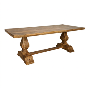 <b>Rustic</b> Mango <b>Wood</b> <b>Dining</b> <b>Table</b> Rectangle Solid <b>Wood</b> Base Stable Construction Modern Minimalist Design Home Furniture 4 Seater - Product Image 1