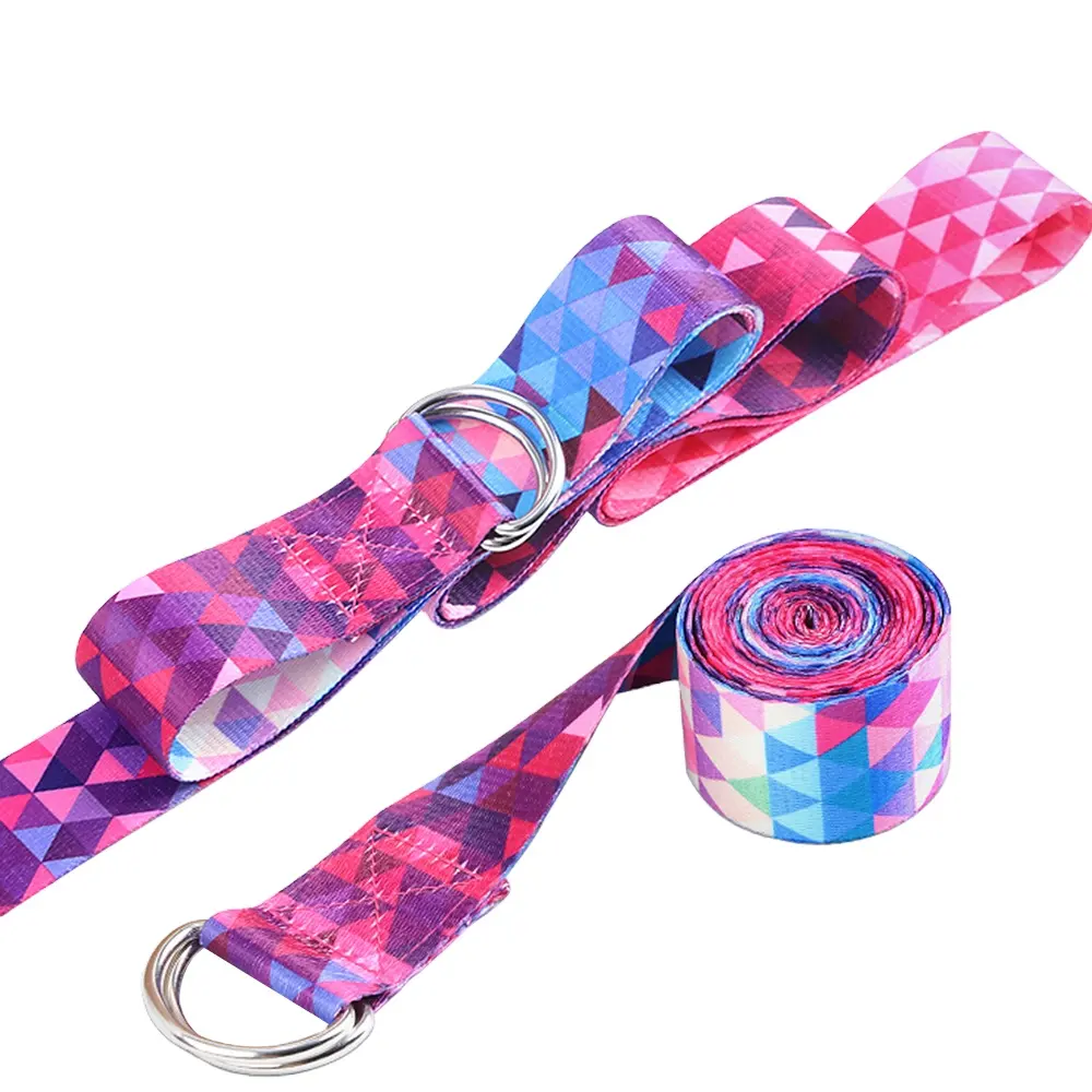 PIDO Custom Adjustable Cotton or polyester Webbing printed best quality fitness yoga mat D ring strap 6 feet size buy online