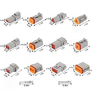 Kabel Konektor Deutsch DT Seri <span class=keywords><strong>2</strong></span> <span class=keywords><strong>3</strong></span> 4 5 6 8 12 Pin Tahan Air Custom DT06-4S DT06-4P DT04-2P 22~14AWG - Product Image 6