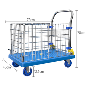 150Kg Draagbare Handkarren En <span class=keywords><strong>Trolley</strong></span> Met Frame Voor Logistieke Oplossingen Voor Industriële Materiaalverwerking Rolplatformkar - Product Image 5