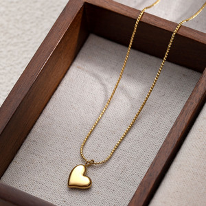 2025 venta al por mayor de acero inoxidable chapado en oro joyería impermeable Acción de Gracias regalos del Día de San Valentín amor corazón colgante collares - Product Image 5