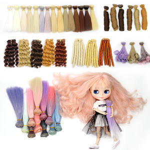 15Cm 20Cm 25Cm Lange Rechte Golf Krullend Hoge Temperatuur Fiber Bjd Sd Pruiken Diy Synthetisch Haar Voor pop Maken - Product Image 1