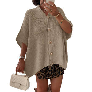 Cárdigan ligero informal para <span class=keywords><strong>mujer</strong></span>, suéter, manga, hebilla, Comercio Exterior transfronterizo para <span class=keywords><strong>Amazon</strong></span>, moda de otoño, punto Suelto - Product Image 4