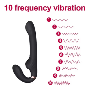 10 Speeds Strapless Strapon Dildo <b>Vibrator</b> Female Double <b>Vibrating</b> G Spot Adult Sex Toys for Women Couple Anal Prostate Massager - Product Image 6