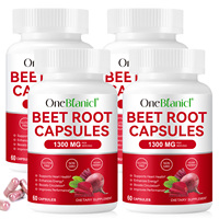Poudre de Betterave OneBotanical Soutient la Tension Artérielle, la Performance Athlétique, la Digestion et le Système Immunitaire – Capsules de Racine de Betterave
