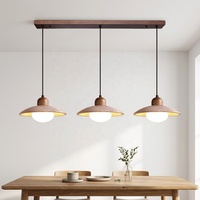 Suspension luminaire en travertin pour table de salle à manger, îlot de cuisine, 3 lumières, lustre, lampe suspendue, style nordique, pierre jaune, rectangulaire