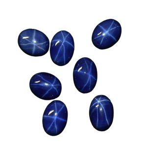 مختبر خلق جولة مسطحة الظهر البيضاوي قطع نجوم الياقوت الأحجار الكريمة قيراط نجمة حمراء الياقوت لصنع المجوهرات - Product Image 5