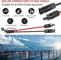 Kabel Isolasi PVC SAE Adapter 20FT 10AWG Tembaga Murni IP67 untuk PV, Kit Pengisi Daya Baterai RV Caravan, Polaritas Terbalik