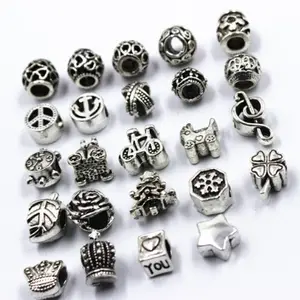 Fashion hollow carved Tibetan silver big hole alloy beads