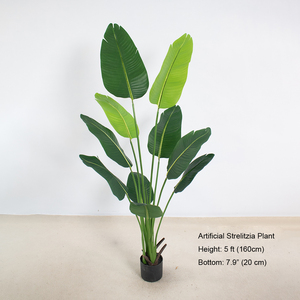 Canna chậu sàn trang trí nhân tạo du lịch chuối cọ màu xanh lá cây cây cây nhân tạo strelitzia cây - Product Image 4