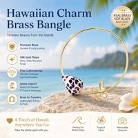 Bracelet manchette hawaïen en coquillage tacheté hébreu, cadeau de voyage tropical, accessoire léger pour femme