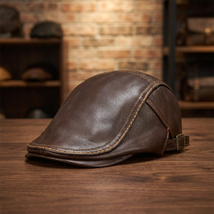 100% <b>Top</b> Grade Genuine Leather Fashion Cowboy Hat <b>Black</b> Unisex Adults Casual Travel Beach Four Seasons Headwear - Product Image 2