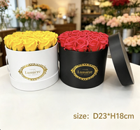 Boîtes d'emballage pour bouquets de fleurs en papier recyclé noir et blanc avec laminage mat et revêtement UV